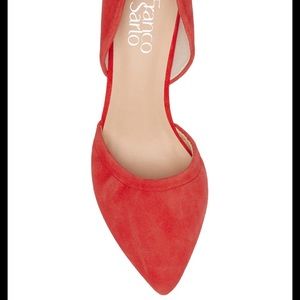 👠 Franco Sarto Red Suede wedge pumps,7M